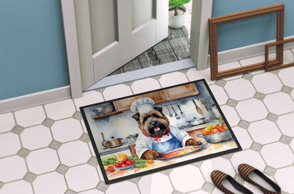 Bouvier des Flandres The Chef Doormat Indoor Outdoor 18H X 27W Front Door Mat Rugs for Entryway, Non Slip Washable