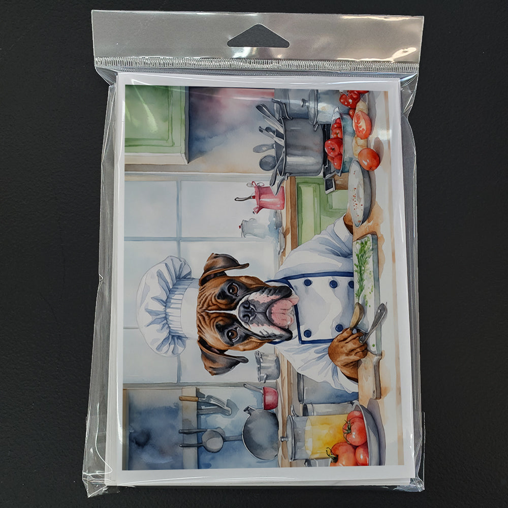 Boxer The Chef Greeting Cards Pack of 8 Blank Cards with Envelopes Whimsical A7 Size 5x7