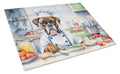 Boxer The Chef Cutting Board Tempered Glass Kitchen Cutting Surface, Heat Resistant Chopping, Non-Slip Feet, Food Prep & Serving