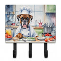 Boxer The Chef Leash or Key Holder Wall Hooks, Coat Rack Wall Mount, for Hanging Keys, Towels, Aprons, Leashes