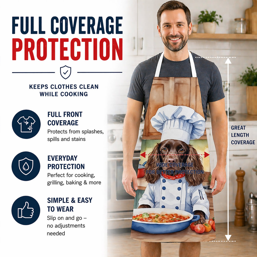 Boykin Spaniel The Chef Apron Cooking Kitchen Server Baking Crafts Gardening for Adult Women Men, Unisex, Large, Multicolor