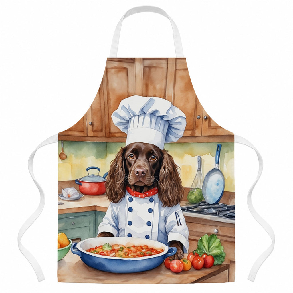 Boykin Spaniel The Chef Apron Cooking Kitchen Server Baking Crafts Gardening for Adult Women Men, Unisex, Large, Multicolor