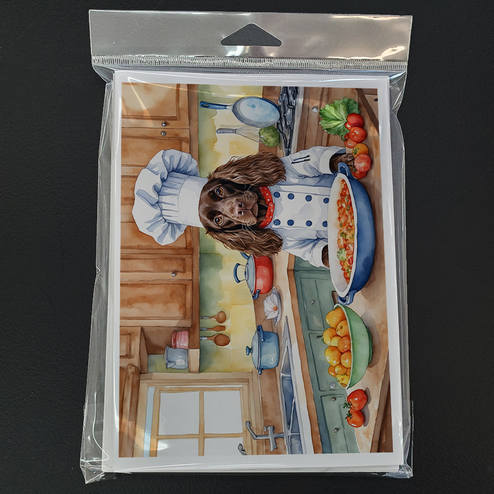 Boykin Spaniel The Chef Greeting Cards Pack of 8 Blank Cards with Envelopes Whimsical A7 Size 5x7