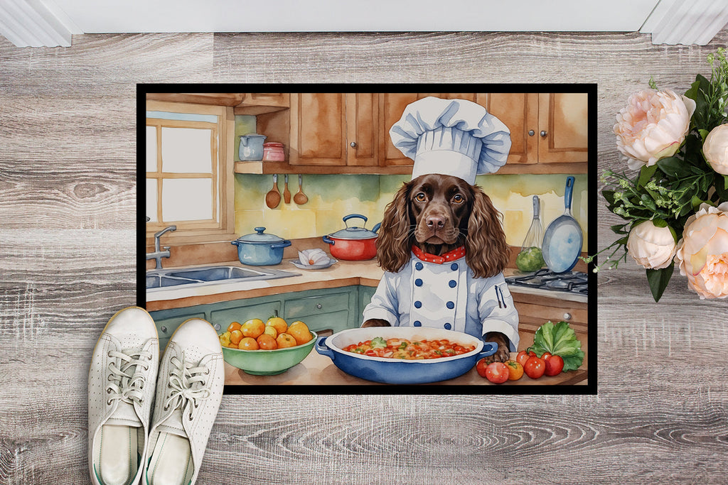 Boykin Spaniel The Chef Doormat Indoor Outdoor 24H X 36W Front Door Mat Rugs for Entryway, Non Slip Washable Low Pile,