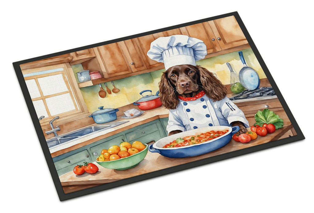 Boykin Spaniel The Chef Doormat Indoor Outdoor 18H X 27W Front Door Mat Rugs for Entryway, Non Slip Washable