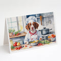 Brittany Spaniel The Chef Greeting Cards Pack of 8 Blank Cards with Envelopes Whimsical A7 Size 5x7