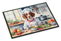 Brittany Spaniel The Chef Doormat Indoor Outdoor 24H X 36W Front Door Mat Rugs for Entryway, Non Slip Washable Low Pile,