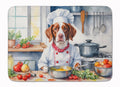 Brittany Spaniel The Chef Memory Foam Kitchen Mat Machine Washable Anti-Fatigue Cushion Comfort Bath or Kitchen Rug