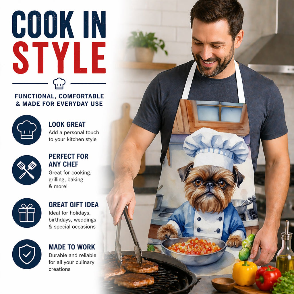 Brussels Griffon The Chef Apron Cooking Kitchen Server Baking Crafts Gardening for Adult Women Men, Unisex, Large, Multicolor