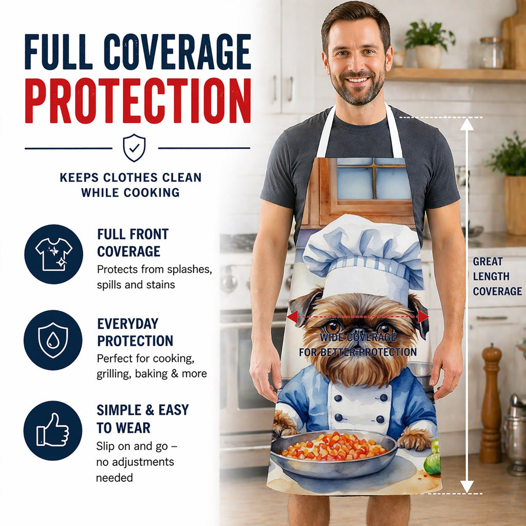 Brussels Griffon The Chef Apron Cooking Kitchen Server Baking Crafts Gardening for Adult Women Men, Unisex, Large, Multicolor