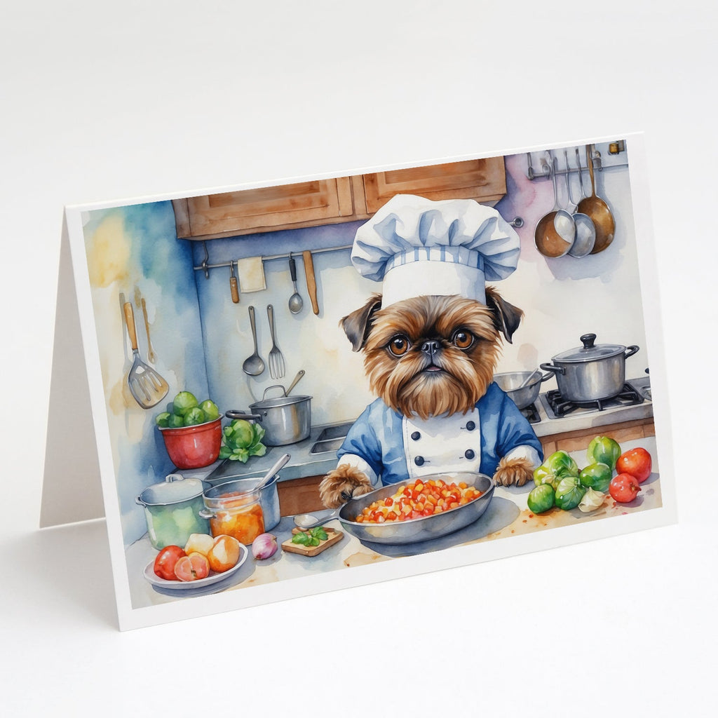 Brussels Griffon The Chef Greeting Cards Pack of 8 Blank Cards with Envelopes Whimsical A7 Size 5x7
