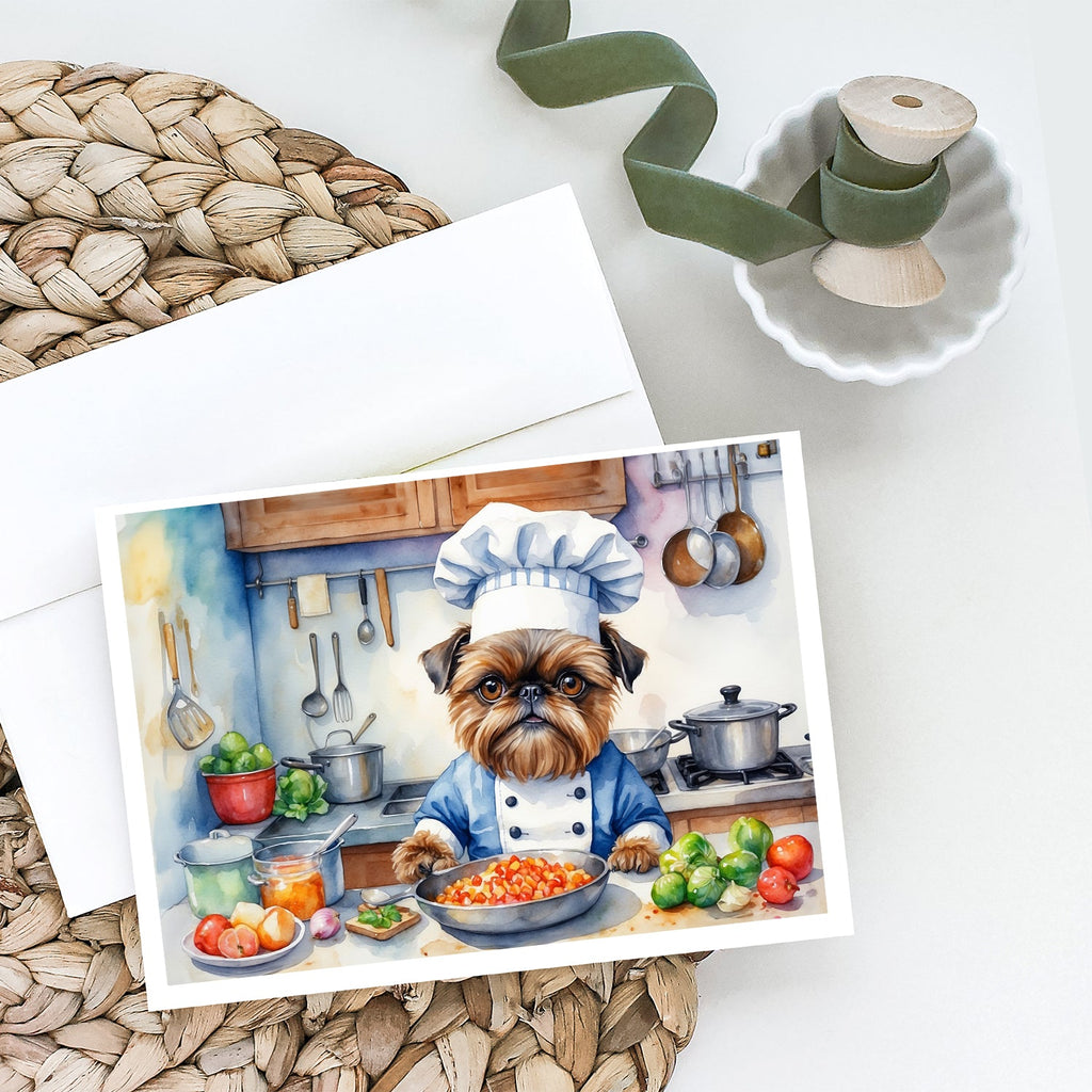 Brussels Griffon The Chef Greeting Cards Pack of 8 Blank Cards with Envelopes Whimsical A7 Size 5x7