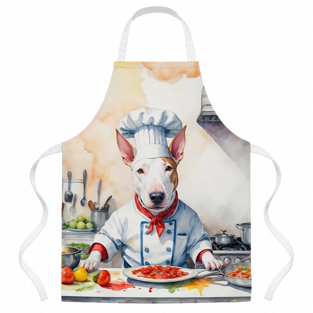 Bull Terrier The Chef Apron Cooking Kitchen Server Baking Crafts Gardening for Adult Women Men, Unisex, Large, Multicolor
