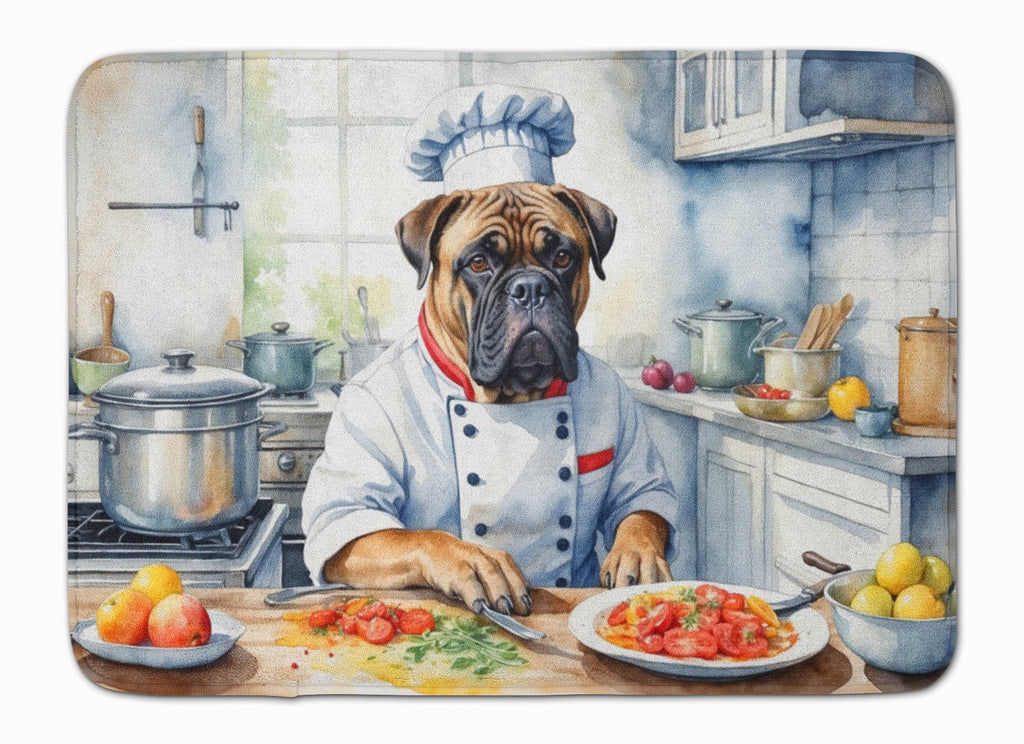 Bullmastiff The Chef Memory Foam Kitchen Mat Machine Washable Anti-Fatigue Cushion Comfort Bath or Kitchen Rug