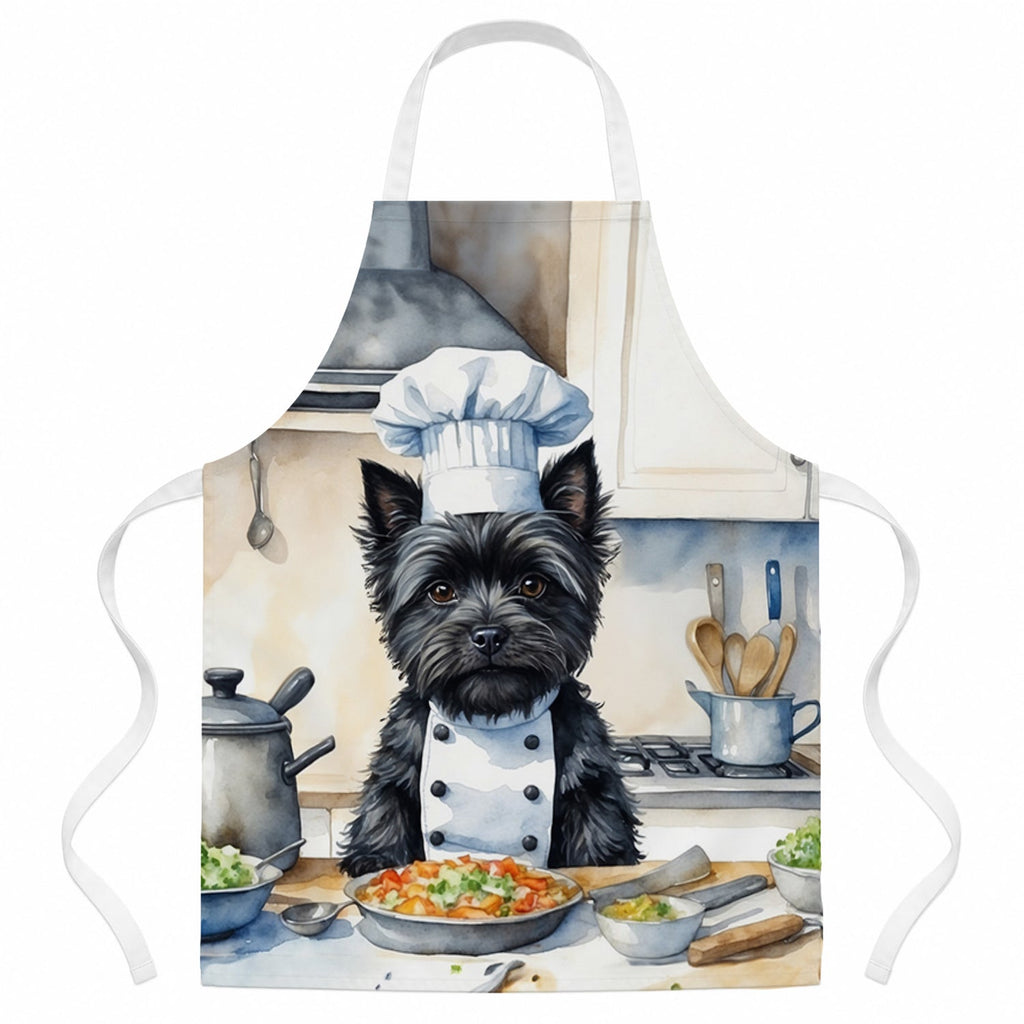 Cairn Terrier The Chef Apron Cooking Kitchen Server Baking Crafts Gardening for Adult Women Men, Unisex, Large, Multicolor