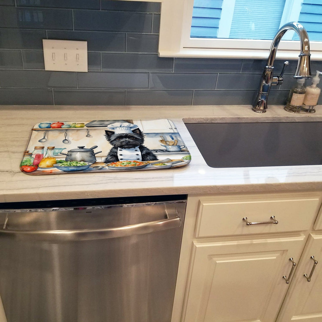 Cairn Terrier The Chef Dish Drying Mat Absorbent Dish Drying Mat Pad for Kitchen Counter Dish Drainer Mat for Countertop, 14 x 21", Multicolor