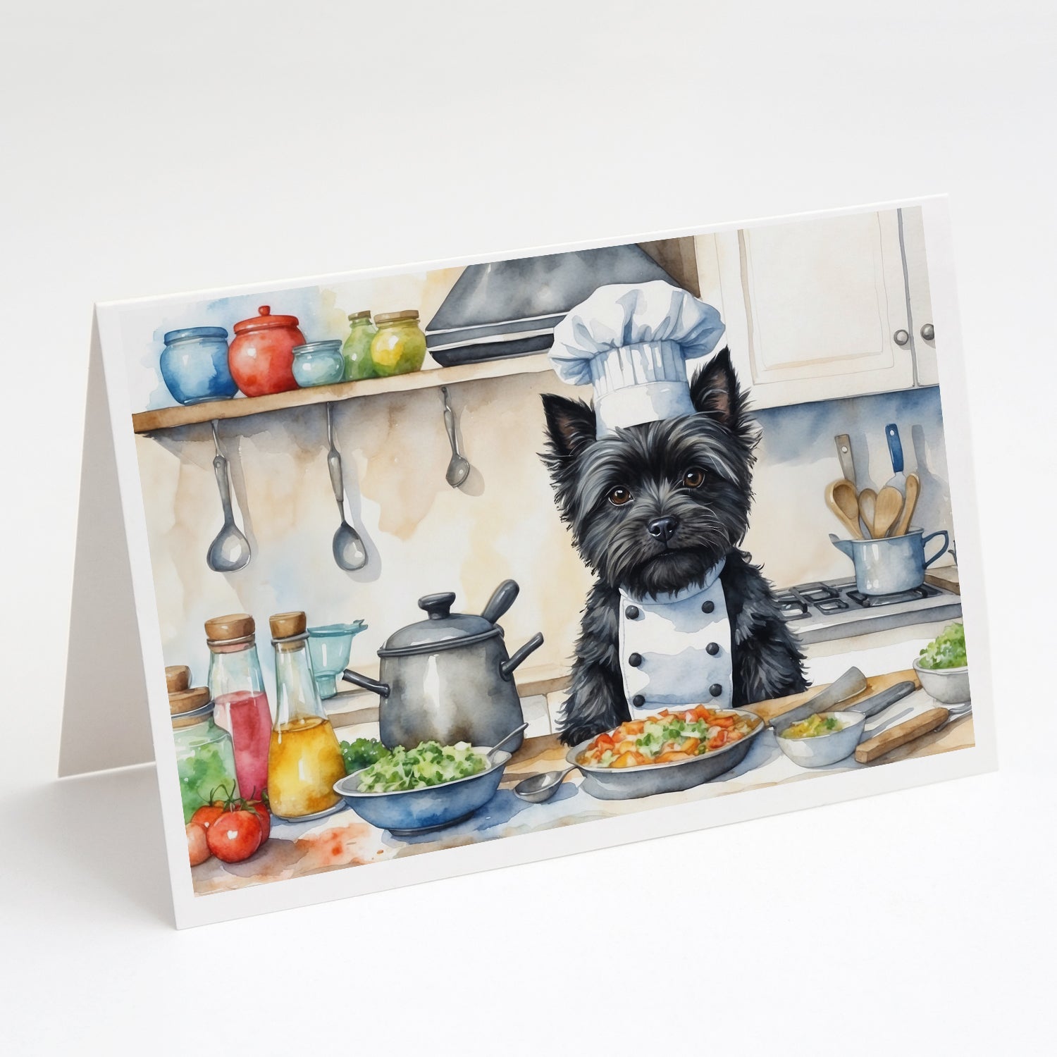 Cairn Terrier The Chef Greeting Cards Pack of 8 Blank Cards with Envelopes Whimsical A7 Size 5x7