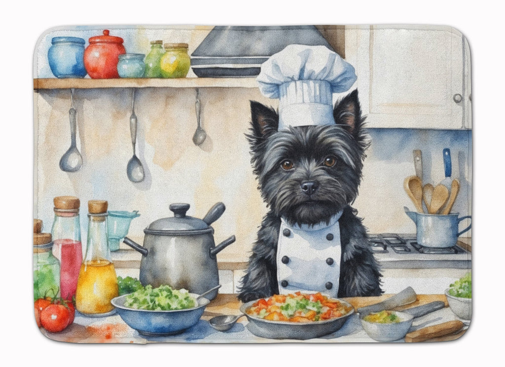 Cairn Terrier The Chef Memory Foam Kitchen Mat Machine Washable Anti-Fatigue Cushion Comfort Bath or Kitchen Rug