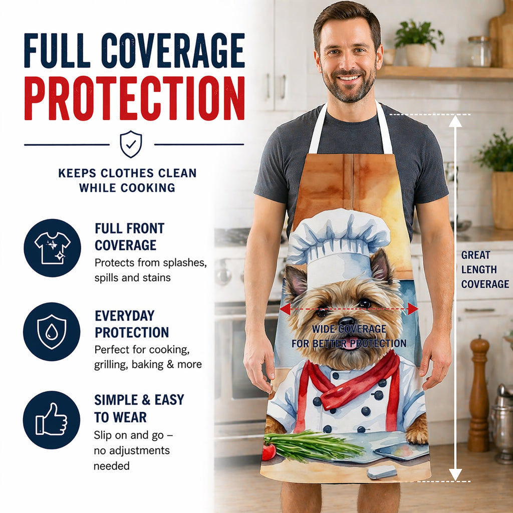 Cairn Terrier The Chef Apron Cooking Kitchen Server Baking Crafts Gardening for Adult Women Men, Unisex, Large, Multicolor