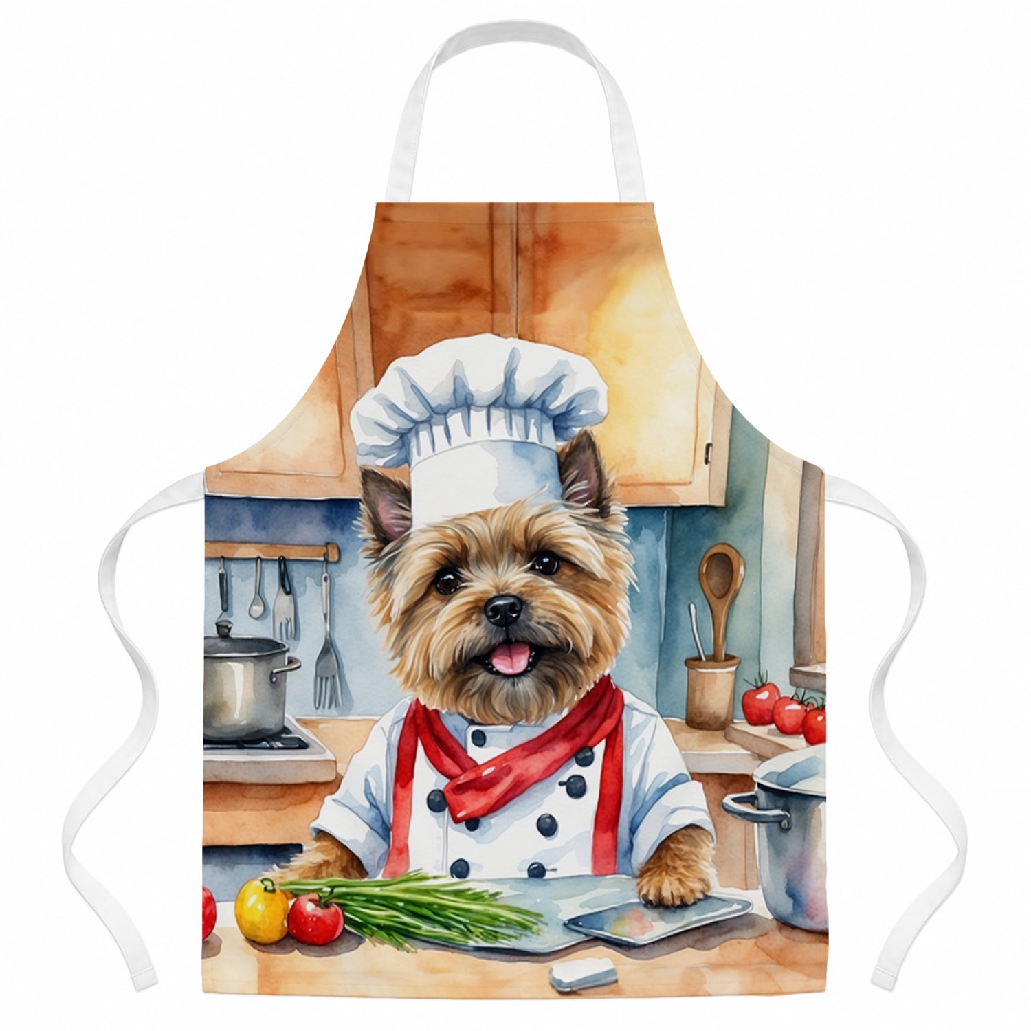 Cairn Terrier The Chef Apron Cooking Kitchen Server Baking Crafts Gardening for Adult Women Men, Unisex, Large, Multicolor