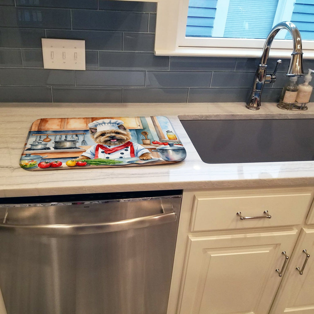 Cairn Terrier The Chef Dish Drying Mat Absorbent Dish Drying Mat Pad for Kitchen Counter Dish Drainer Mat for Countertop, 14 x 21", Multicolor