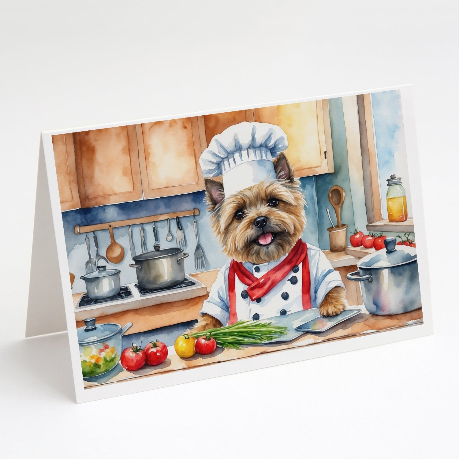 Cairn Terrier The Chef Greeting Cards Pack of 8 Blank Cards with Envelopes Whimsical A7 Size 5x7