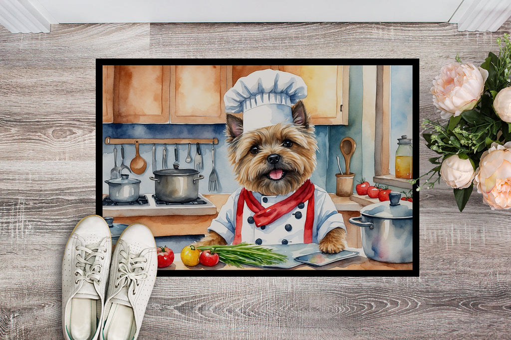 Cairn Terrier The Chef Doormat Indoor Outdoor 24H X 36W Front Door Mat Rugs for Entryway, Non Slip Washable Low Pile,