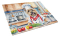 Cairn Terrier The Chef Cutting Board Tempered Glass Kitchen Cutting Surface, Heat Resistant Chopping, Non-Slip Feet, Food Prep & Serving
