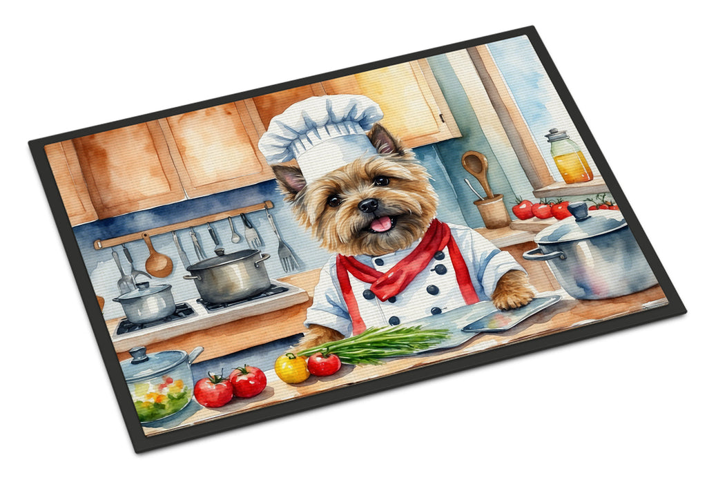 Cairn Terrier The Chef Doormat Indoor Outdoor 18H X 27W Front Door Mat Rugs for Entryway, Non Slip Washable