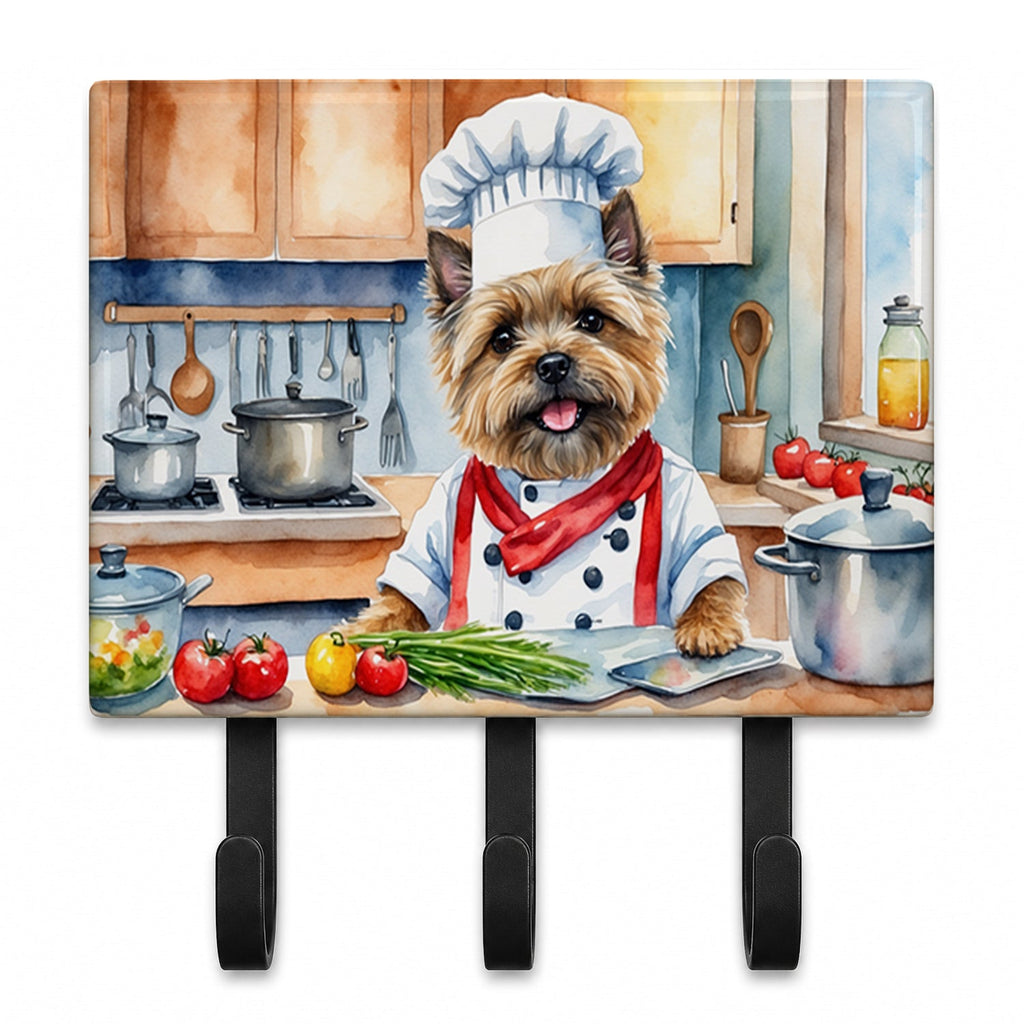 Cairn Terrier The Chef Leash or Key Holder Wall Hooks, Coat Rack Wall Mount, for Hanging Keys, Towels, Aprons, Leashes