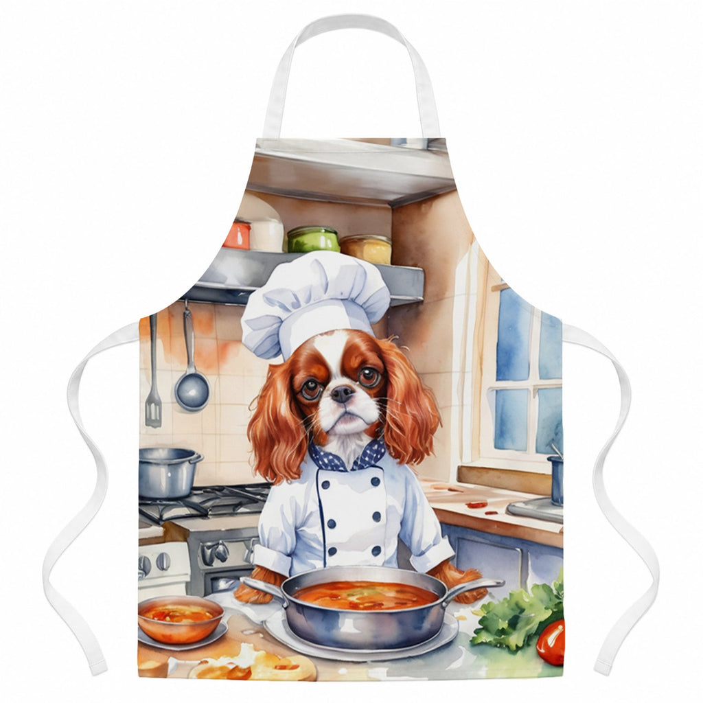 Cavalier Spaniel The Chef Apron Cooking Kitchen Server Baking Crafts Gardening for Adult Women Men, Unisex, Large, Multicolor