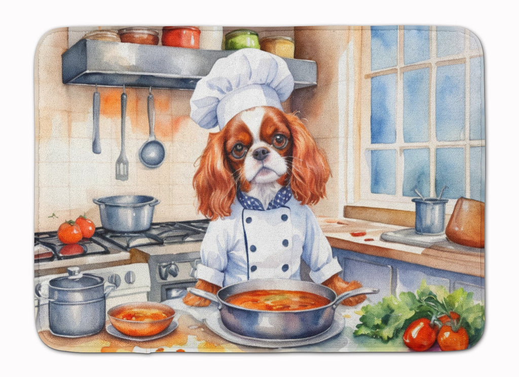 Cavalier Spaniel The Chef Memory Foam Kitchen Mat Machine Washable Anti-Fatigue Cushion Comfort Bath or Kitchen Rug