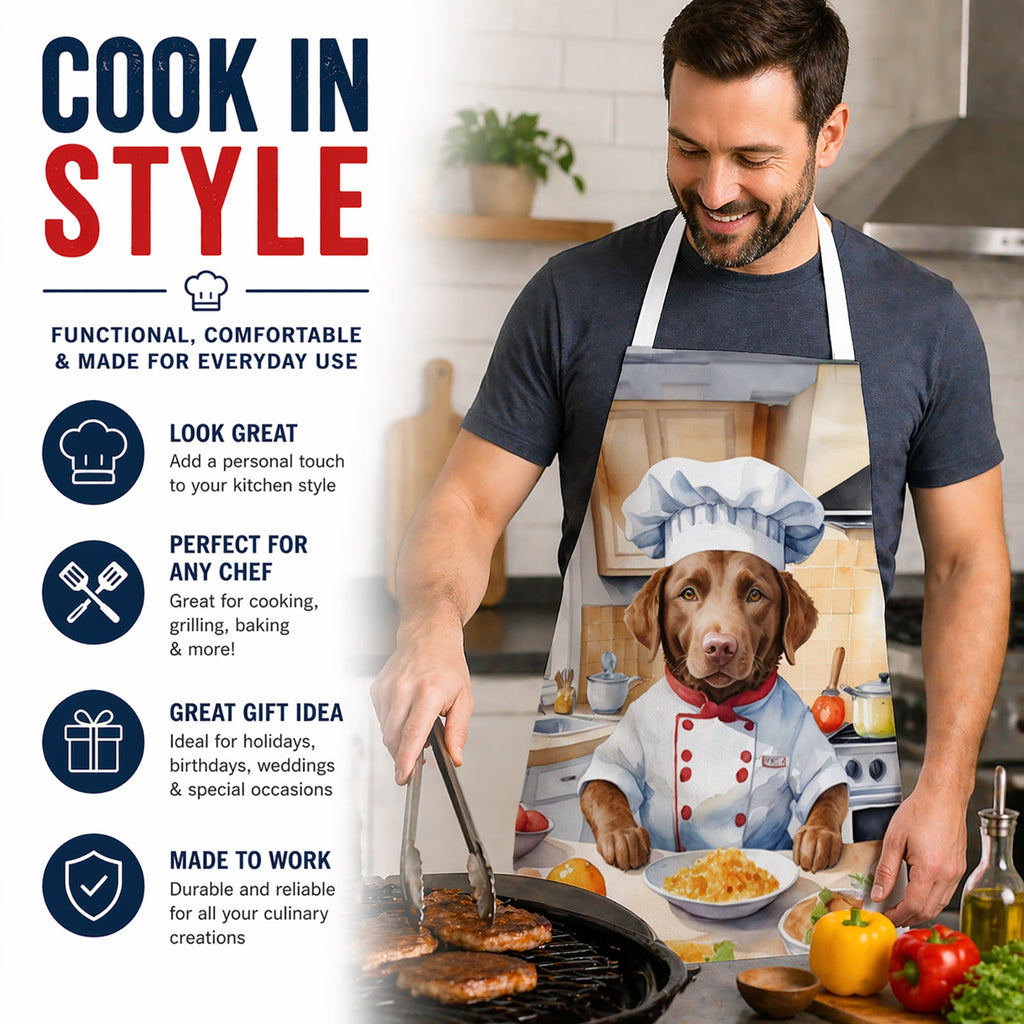 Chesapeake Bay Retriever The Chef Apron Cooking Kitchen Server Baking Crafts Gardening for Adult Women Men, Unisex, Large, Multicolor