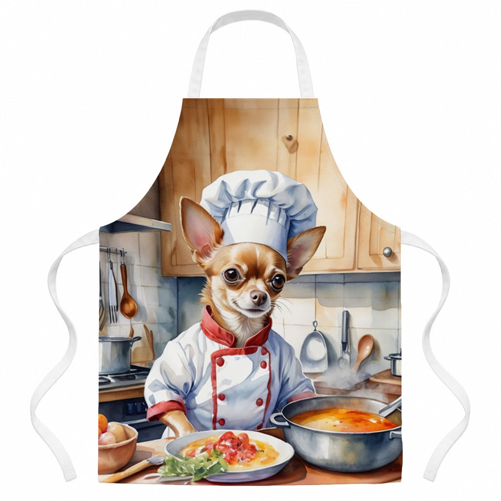 Chihuahua The Chef Apron Cooking Kitchen Server Baking Crafts Gardening for Adult Women Men, Unisex, Large, Multicolor