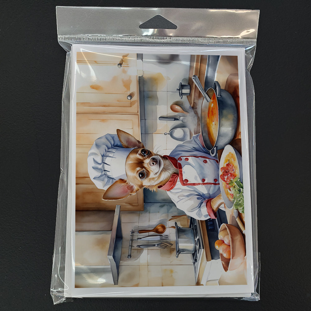 Chihuahua The Chef Greeting Cards Pack of 8 Blank Cards with Envelopes Whimsical A7 Size 5x7