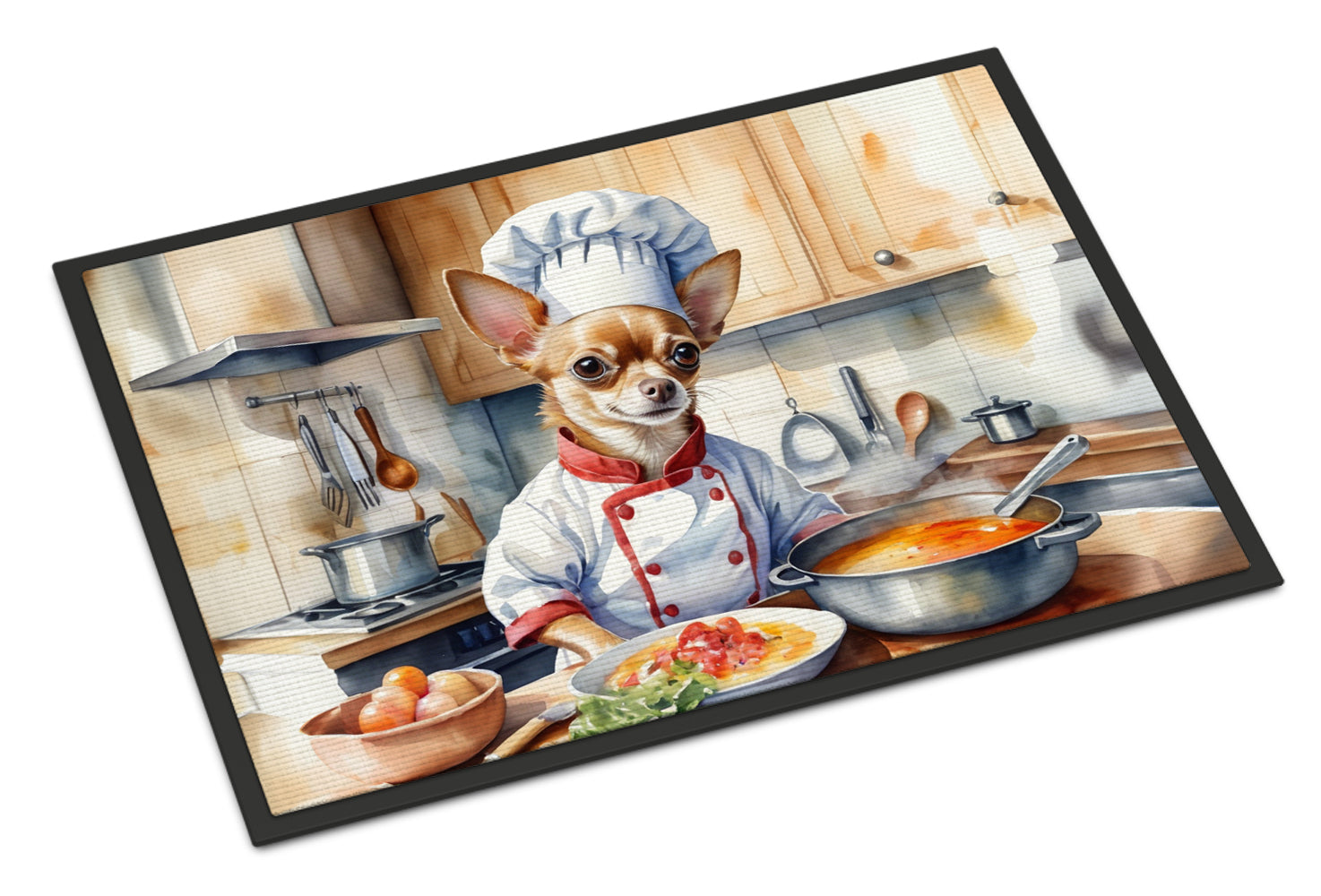 Chihuahua The Chef Doormat Indoor Outdoor 24H X 36W Front Door Mat Rugs for Entryway, Non Slip Washable Low Pile,