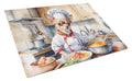 Chihuahua The Chef Cutting Board Tempered Glass Kitchen Cutting Surface, Heat Resistant Chopping, Non-Slip Feet, Food Prep & Serving