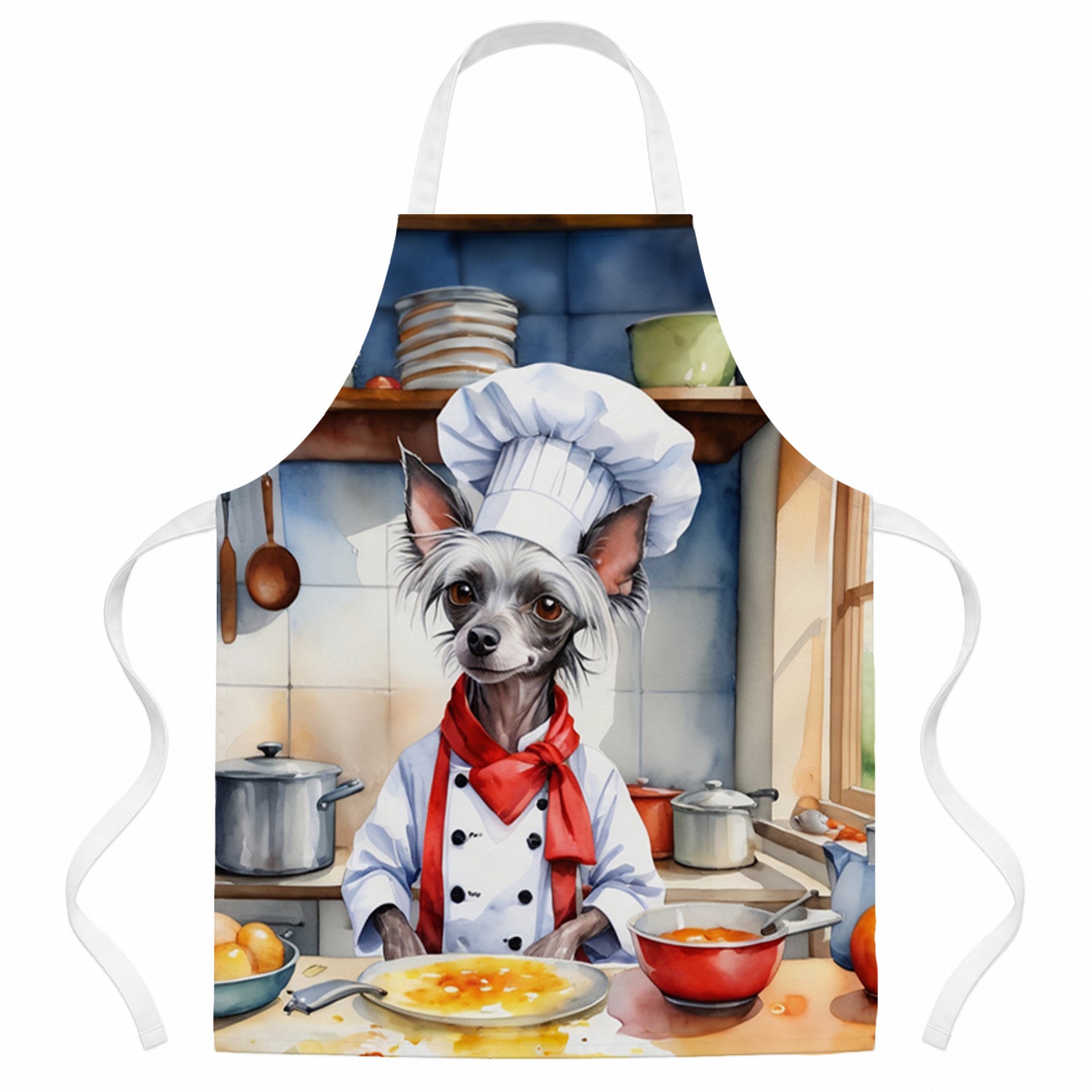 Chinese Crested The Chef Apron Cooking Kitchen Server Baking Crafts Gardening for Adult Women Men, Unisex, Large, Multicolor