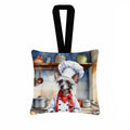 Chinese Crested The Chef Hanging Square Fabric Ornament 3.5 × 3.5 Decorative Door-Knob & Tree Hanger, Soft Fabric