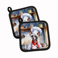 Chinese Crested The Chef Pot Holder Set of 2 Heat Resistant Quilted Hot Pads 7.5 x 7.5 Inch, Insulated Kitchen Trivets for Cooking & Baking
