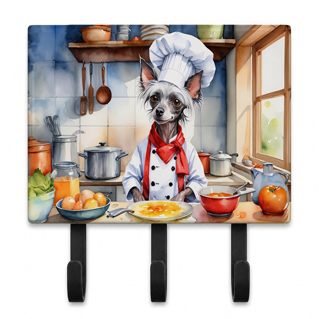Chinese Crested The Chef Leash or Key Holder Wall Hooks, Coat Rack Wall Mount, for Hanging Keys, Towels, Aprons, Leashes