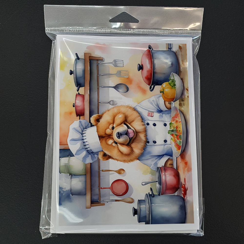 Chow Chow The Chef Greeting Cards Pack of 8 Blank Cards with Envelopes Whimsical A7 Size 5x7