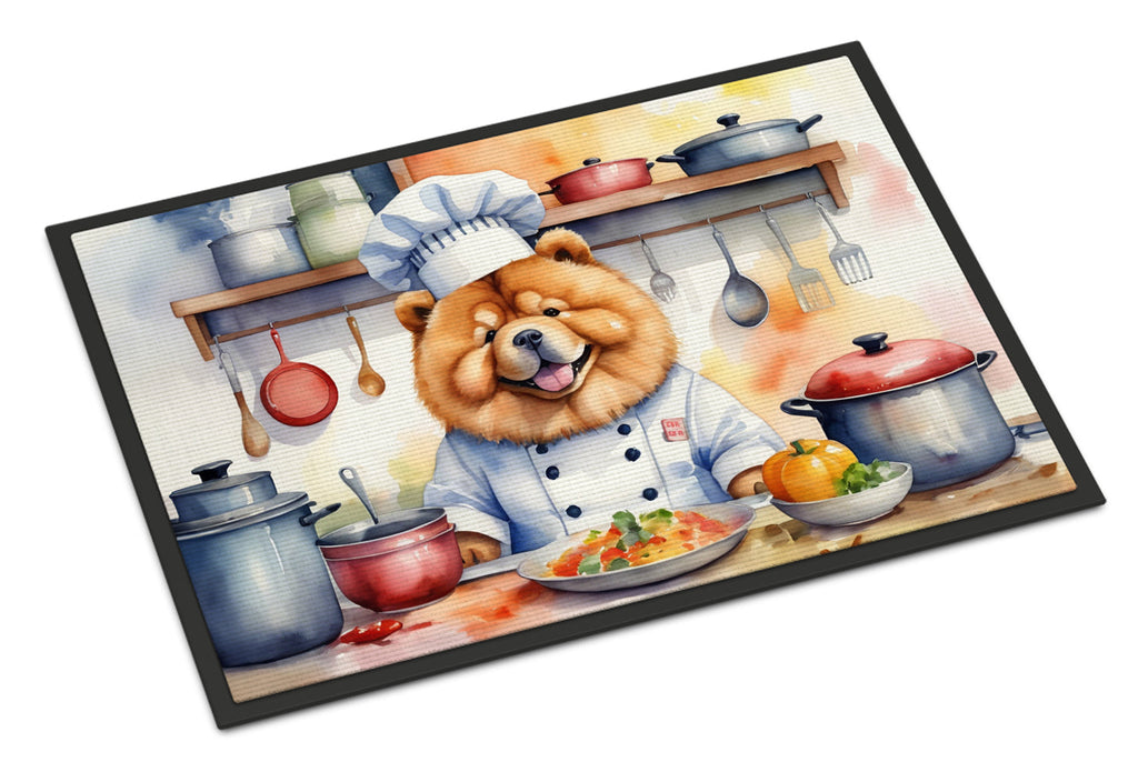 Chow Chow The Chef Doormat Indoor Outdoor 24H X 36W Front Door Mat Rugs for Entryway, Non Slip Washable Low Pile,