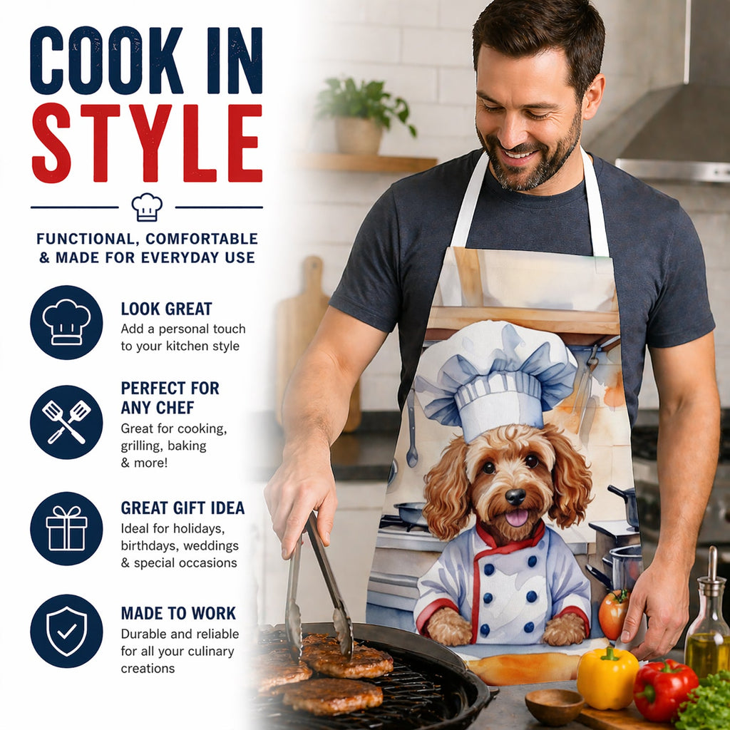 Cockapoo The Chef Apron Cooking Kitchen Server Baking Crafts Gardening for Adult Women Men, Unisex, Large, Multicolor