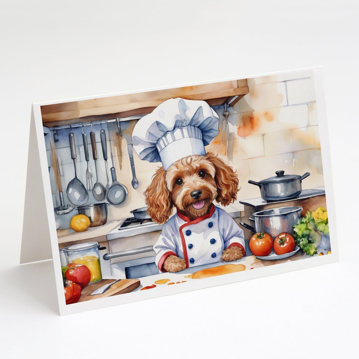 Cockapoo The Chef Greeting Cards Pack of 8 Blank Cards with Envelopes Whimsical A7 Size 5x7