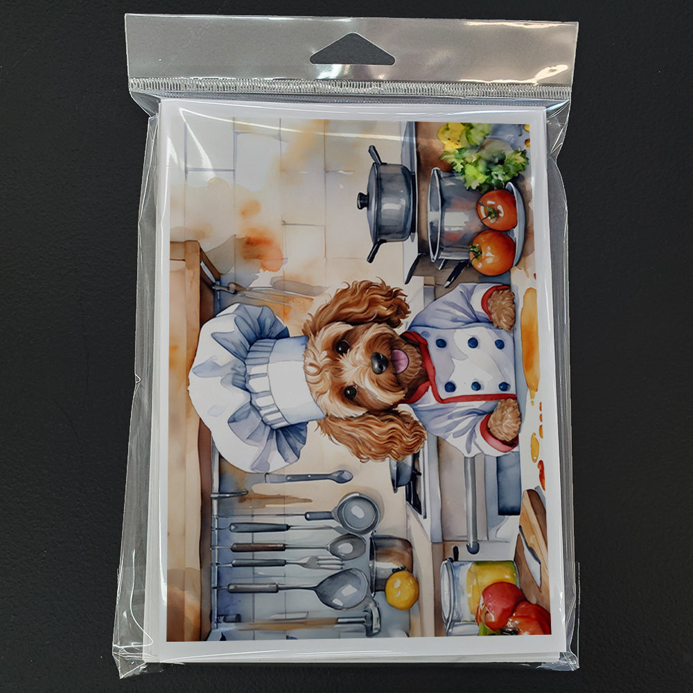 Cockapoo The Chef Greeting Cards Pack of 8 Blank Cards with Envelopes Whimsical A7 Size 5x7