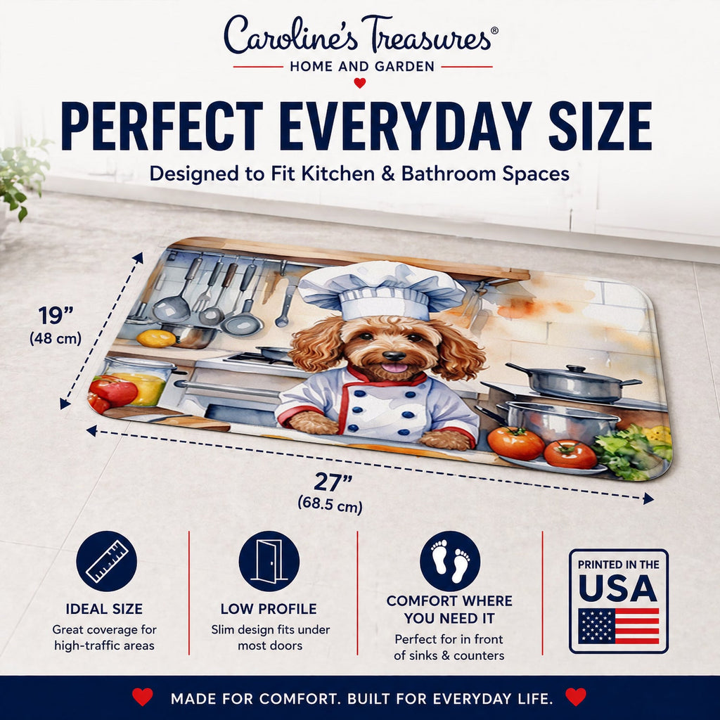 Cockapoo The Chef Memory Foam Kitchen Mat Machine Washable Anti-Fatigue Cushion Comfort Bath or Kitchen Rug