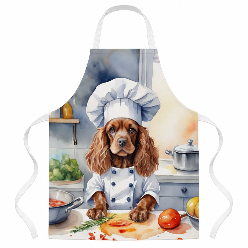 Cocker Spaniel The Chef Apron Cooking Kitchen Server Baking Crafts Gardening for Adult Women Men, Unisex, Large, Multicolor