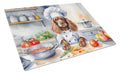 Cocker Spaniel The Chef Cutting Board Tempered Glass Kitchen Cutting Surface, Heat Resistant Chopping, Non-Slip Feet, Food Prep & Serving