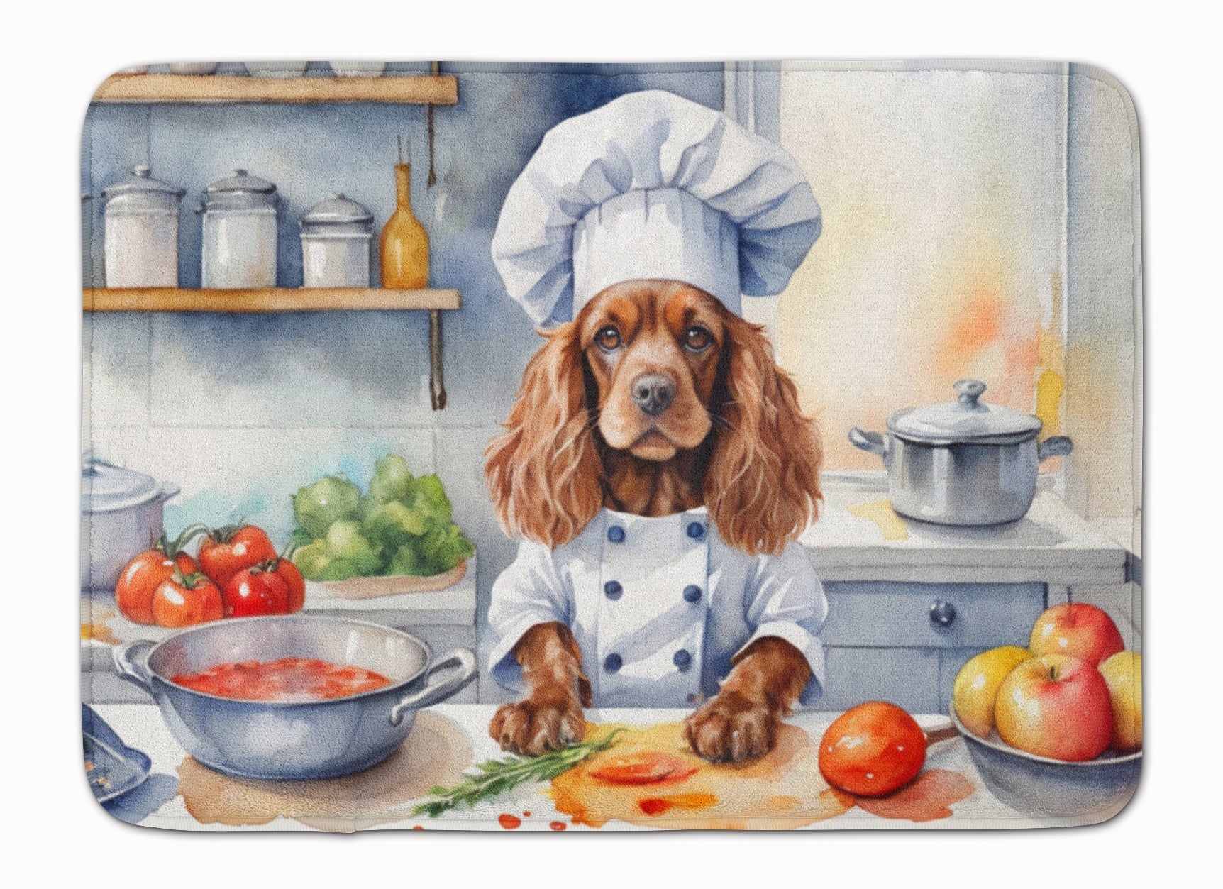 Cocker Spaniel The Chef Memory Foam Kitchen Mat Machine Washable Anti-Fatigue Cushion Comfort Bath or Kitchen Rug